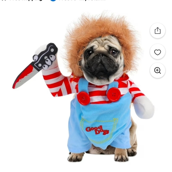 Striped Dog Costume with Knife Accessory - Picture 1 of 1